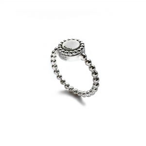 925 sterling zilver balletjes ring (fijn) met vaste kleur kasminis