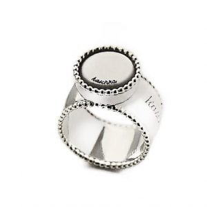 925 sterling zilver K'aschon ring dubbele sierlijke rand met wisselbare inlay