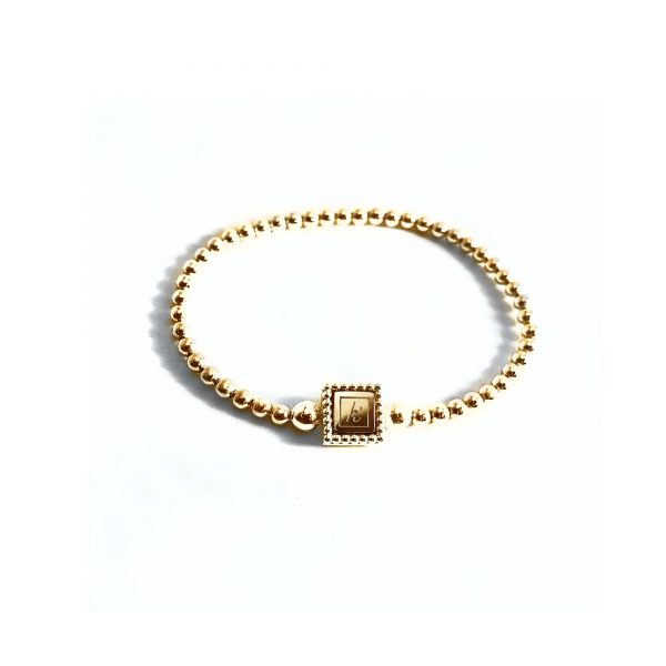 Steel deluxe flex armband goud met gouden inlay